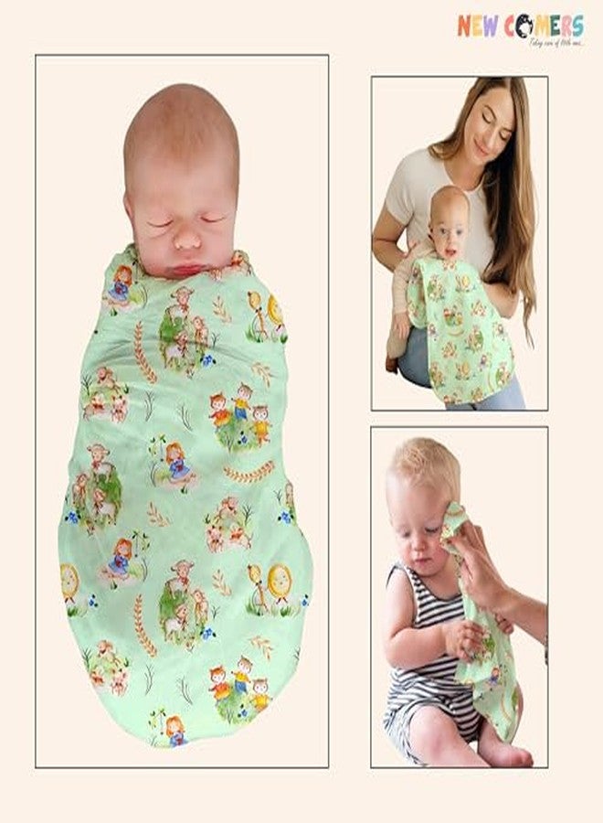 NEW COMERS Baby Muslin Cloth Set | 6 Pcs Double Layered Pure Cotton Swaddle Wrap | Soft & Absorbent Baby Burp Cloth & Reusable Washcloth Towels, White (SBW_05) - Image 3