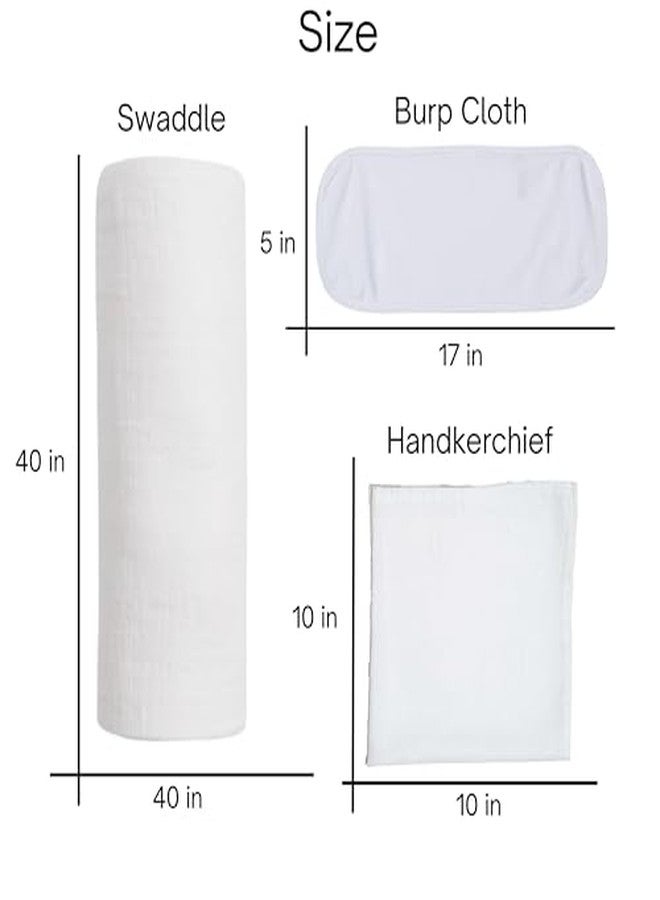 NEW COMERS Baby Muslin Cloth Set | 6 Pcs Double Layered Pure Cotton Swaddle Wrap | Soft & Absorbent Baby Burp Cloth & Reusable Washcloth Towels, White (SBW_05) - Image 4