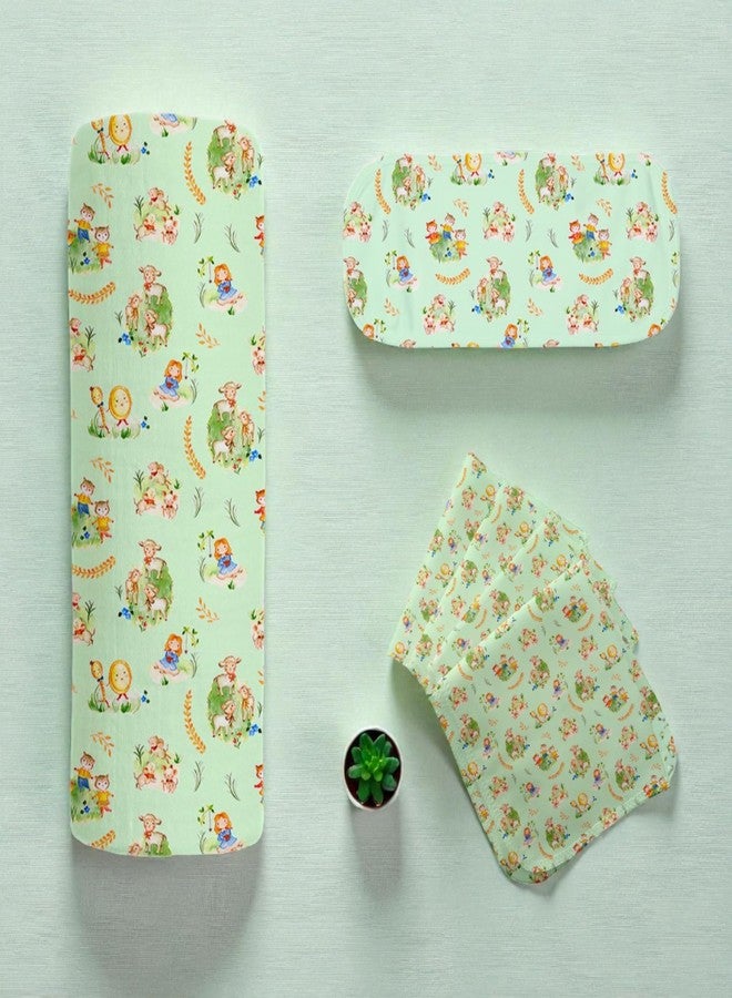 NEW COMERS Baby Muslin Cloth Set | 6 Pcs Double Layered Pure Cotton Swaddle Wrap | Soft & Absorbent Baby Burp Cloth & Reusable Washcloth Towels, White (SBW_05) - Image 1