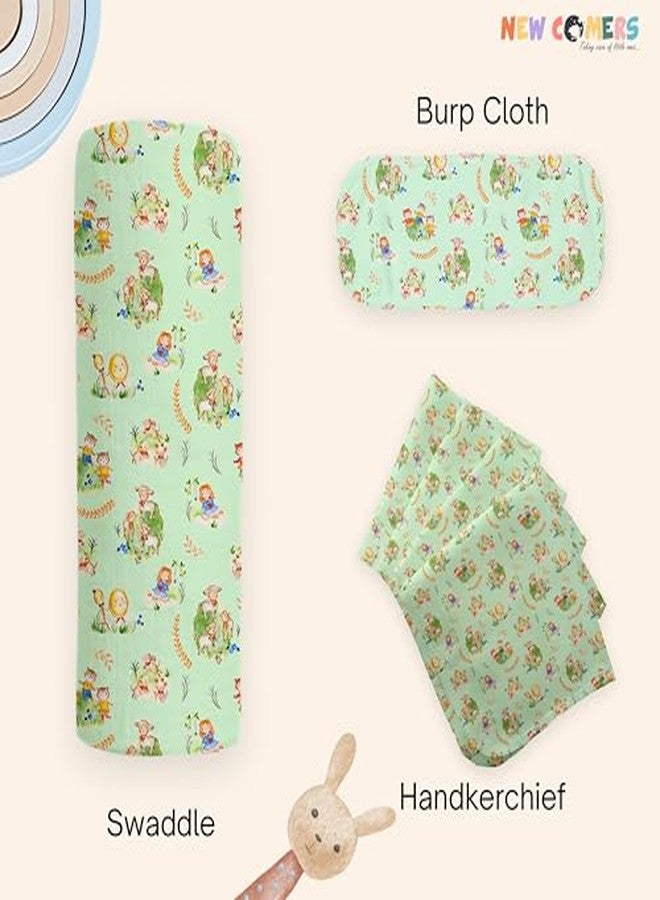 NEW COMERS Baby Muslin Cloth Set | 6 Pcs Double Layered Pure Cotton Swaddle Wrap | Soft & Absorbent Baby Burp Cloth & Reusable Washcloth Towels, White (SBW_05) - Image 2
