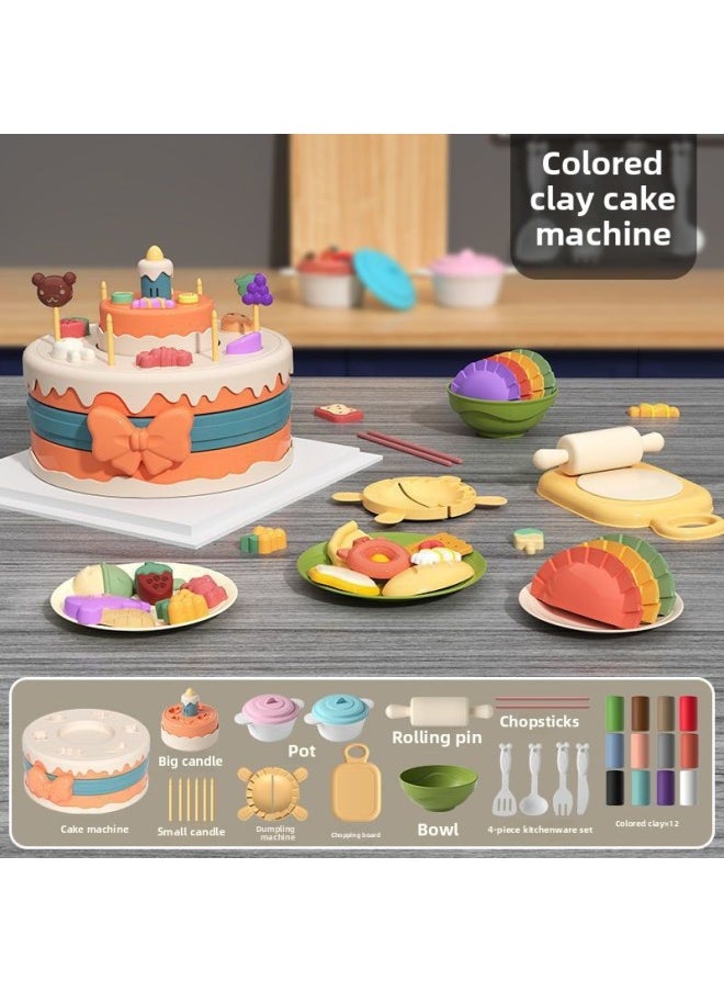 null - Ice Cream Clay Noodle Machine Plasticine Tool Mold Set Clay Kindergarten Girls Kidsren's Toys-Color:❥ ❤ [cake Maker] 30-piece Set - Image 1
