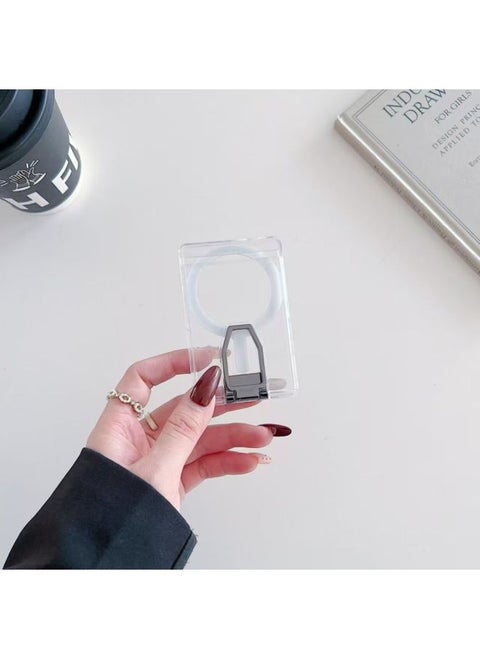 Suitable For Wireless Mobile Phone Charger Case Card Bag Lazy Portable Transparent Magnetic Suction 14 Card Pc Hard 15 Multi-function Bracket 16-Color:Transparent