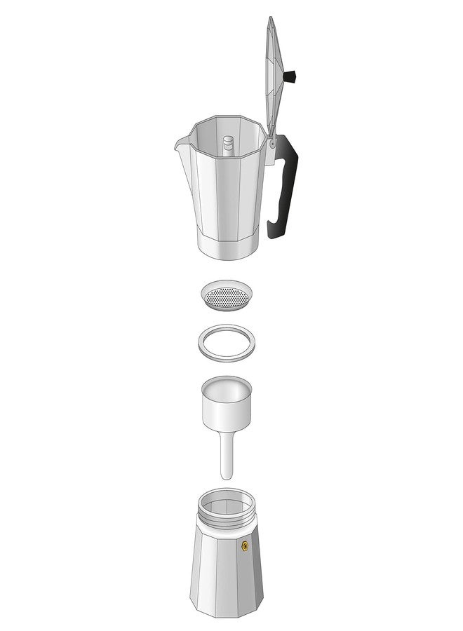 Cilio Classico Stovetop Espresso Maker, 15 Ounce, Red - Image 2