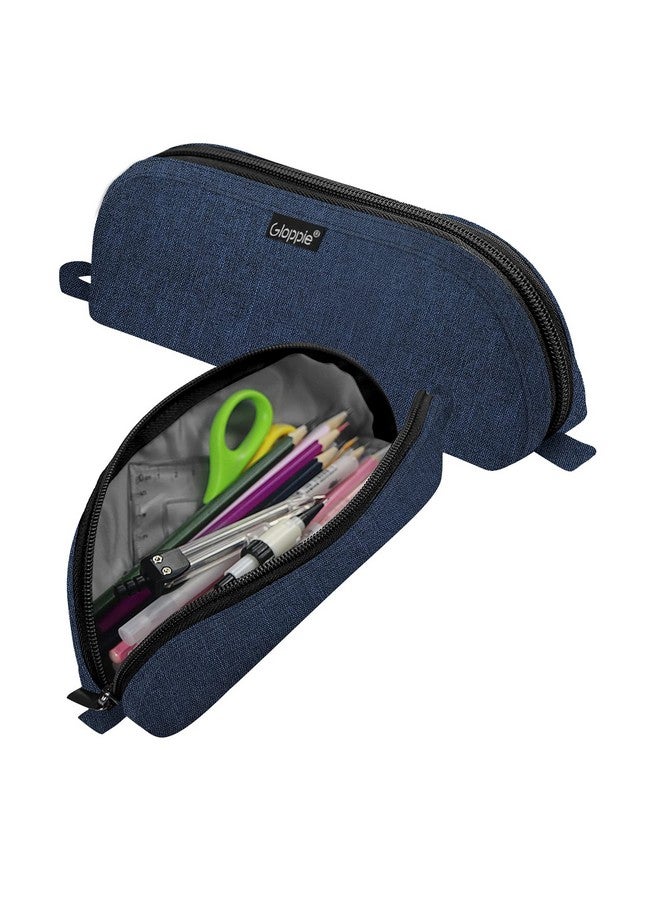 Gloppie Pencil Bag Aesthetic Simple Pencil Case Practical Pencil Pouch Small Pen Holder Office Stationery Back To School Supplies, Blue  - Image 1