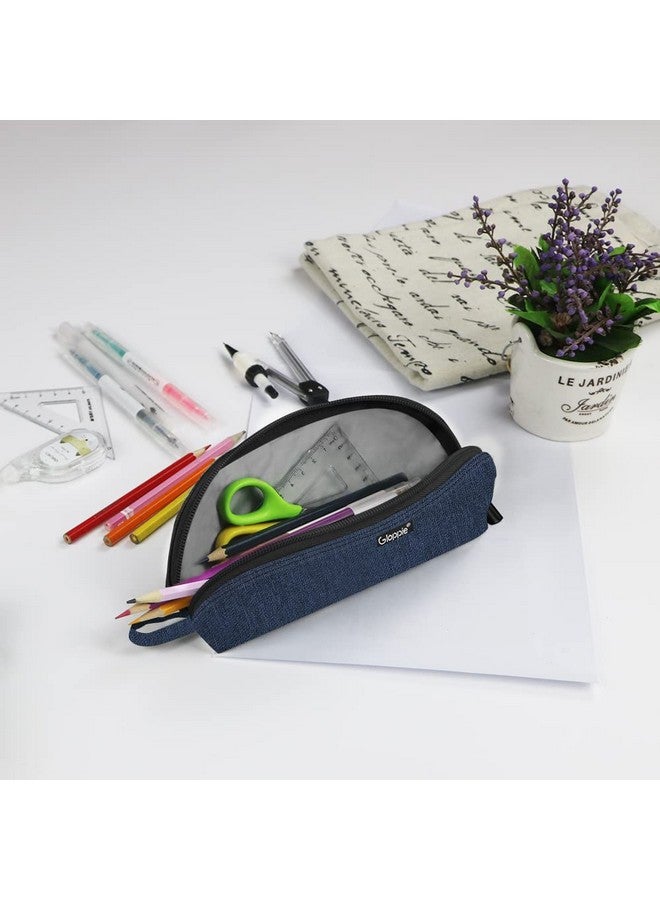Gloppie Pencil Bag Aesthetic Simple Pencil Case Practical Pencil Pouch Small Pen Holder Office Stationery Back To School Supplies, Blue  - Image 5