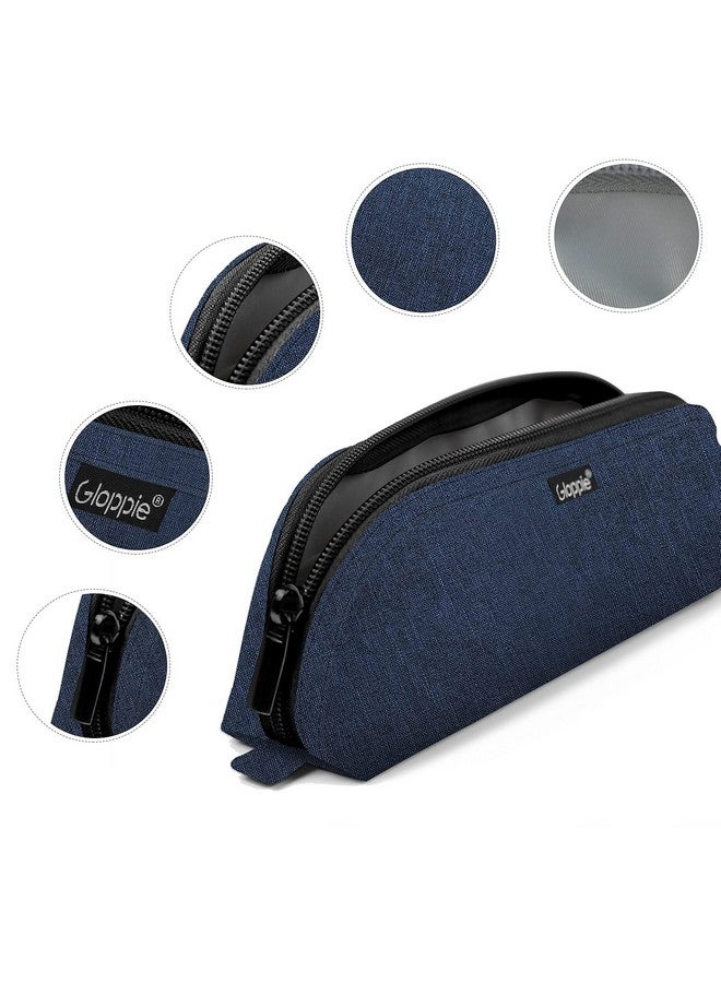 Gloppie Pencil Bag Aesthetic Simple Pencil Case Practical Pencil Pouch Small Pen Holder Office Stationery Back To School Supplies, Blue  - Image 3