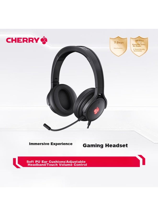 Cherry Hc2.2 Gaming Headset With Microphone, Virtual 7.1 Surround Sound, Over-ear Headphones, E-sports Headset, Black, Compatible With Triaxion Action - Image 1