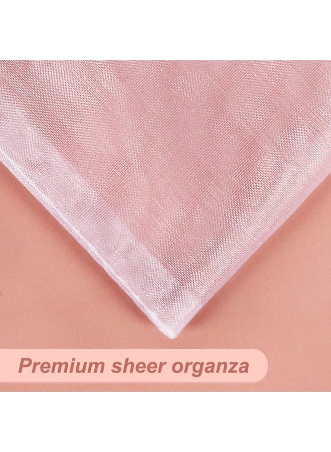 HRX Package 100pcs White Organza Bags, 4x6 inch Mesh Bags Drawstring Gift Bags Jewelry Pouches for Candy Wedding Favors Christmas - Image 2