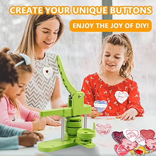 MK.Bear Heart Button Maker Machine Replaceable Badge-Model, DIY Button Pin Maker Kit, Badge Press Machine with 100PCS Heart Badge Making Supplies - Image 4
