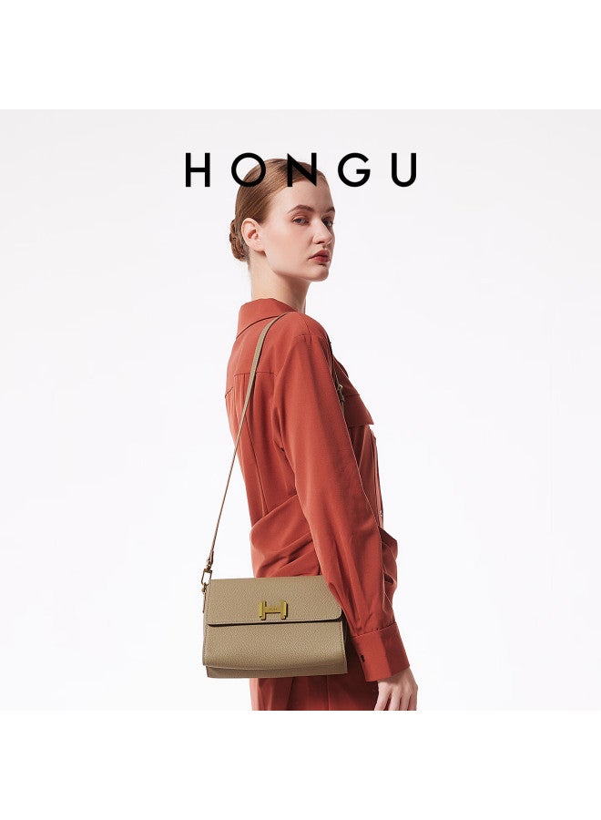 Hongu Women's Genuine Leather Shoulder Handbag, Office Commute Crossbody Small Square Bag, Ladies' Purse, New Year Birthday Gift - Image 1