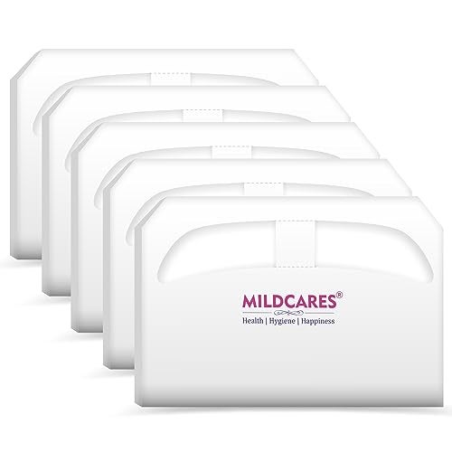 MildCares Disposable Toilet Seat Covers (Pack of 5, 50 Sheets)|Say No Direct Contact With Unhygienic Seats | Protects Against Germs For Public Toilets & Travel Essentials | Flushable & Nature Friendly - Image 1