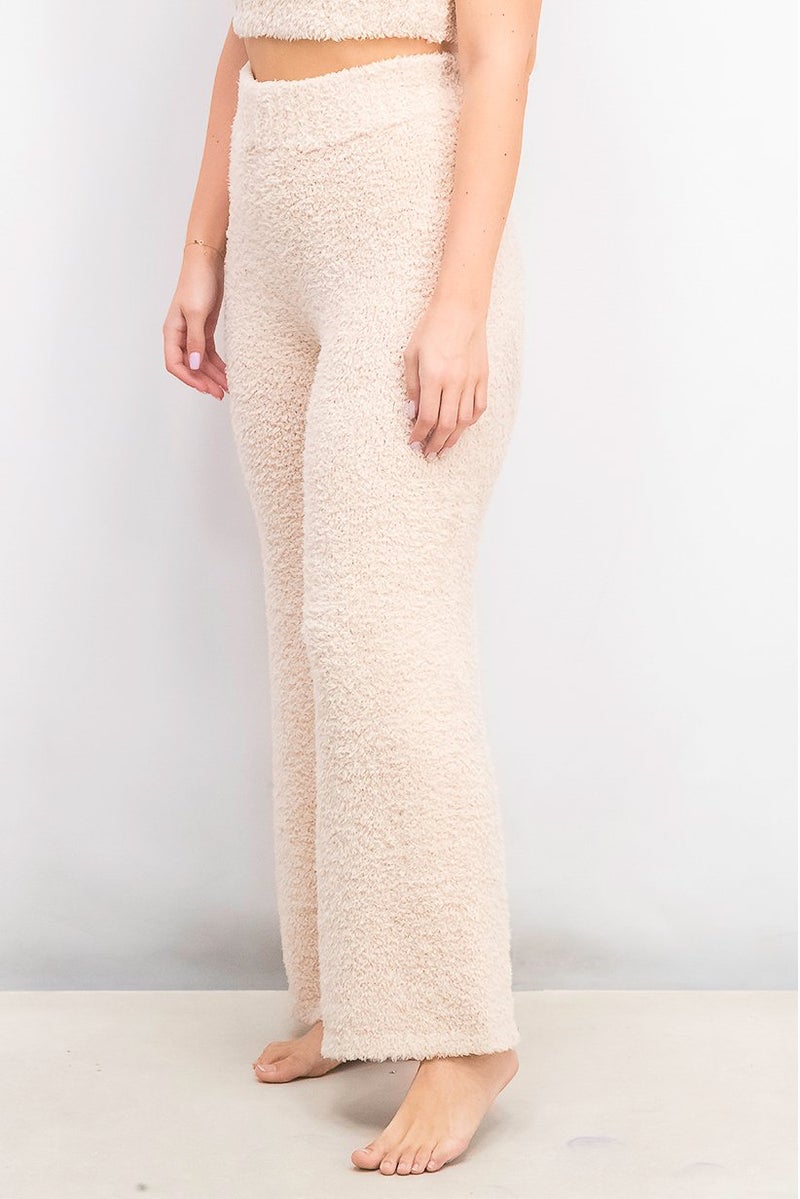 XOXO Women Comfort Knit Lounge Wide,Leg Pajama Pant, Pale Pink - Image 4