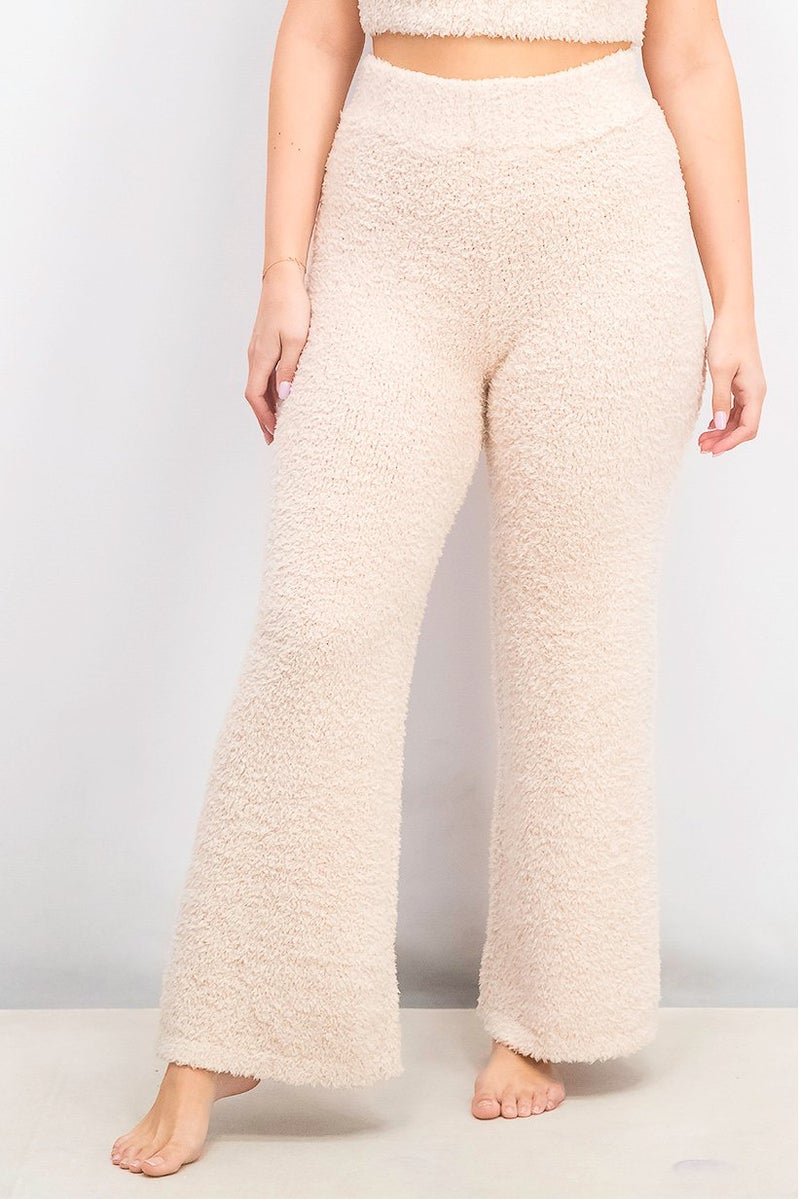 XOXO Women Comfort Knit Lounge Wide,Leg Pajama Pant, Pale Pink - Image 1