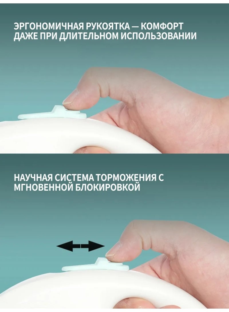 مقود كلب قابل للسحب بطول 5 أمتار، حبل شد أوتوماتيكي مرن للكلاب والجراء والقطط، مقود للكلاب الصغيرة والمتوسطة الحجم، مستلزمات الحيوانات الأليفة مع إضاءة أمامية - Image 3