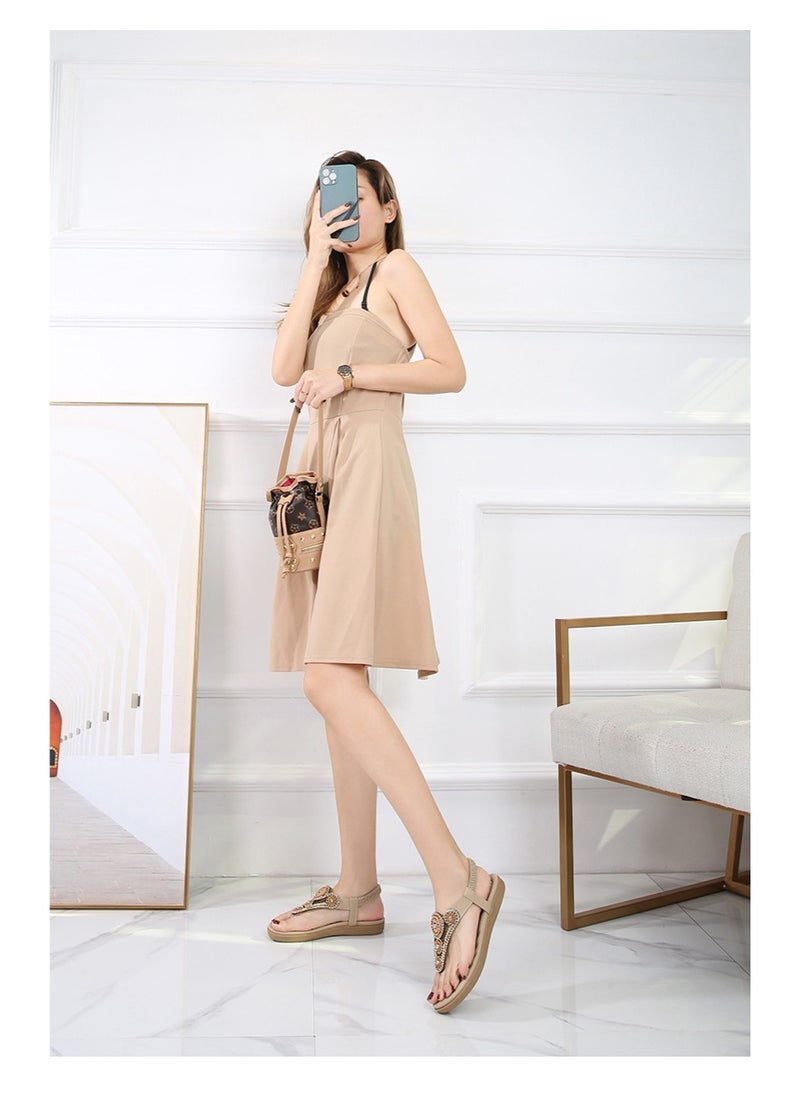 NIBEMINENT Casual Non-Slip Bohemia Sandals Soft Sole Beachwear Platform Shoes Summer Flip Flop Slippers  - Image 3