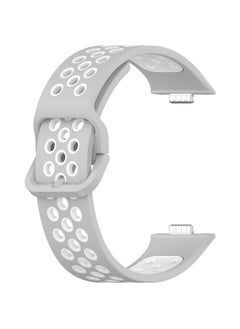 Generic Compatible with Huawei Watch Fit 3 Band for Women Men Colorful Silicone Bands Adjustable Replacement Wristbands for Huawei Watch Fit 3 Strap Smartwatch Accessories (Grey-White)  - Image 4