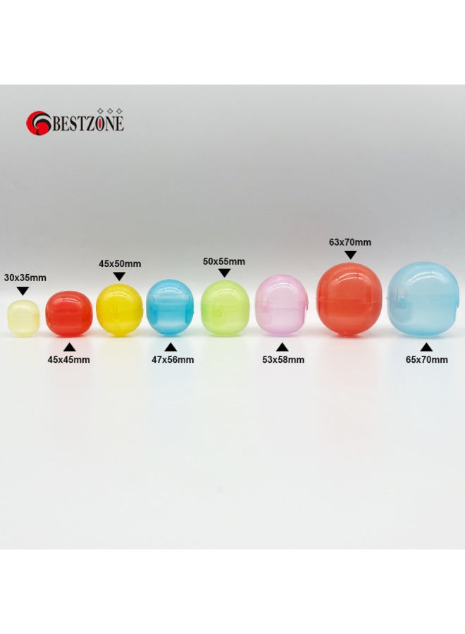 Gashapon Machine 5cm Gashapon 45x 45/50mm/55/65/70 Plastic Ball Bandai Conjoined Gashapon Toy Ball-Color:63*70 Conjoined Egg Shell Color Mixing