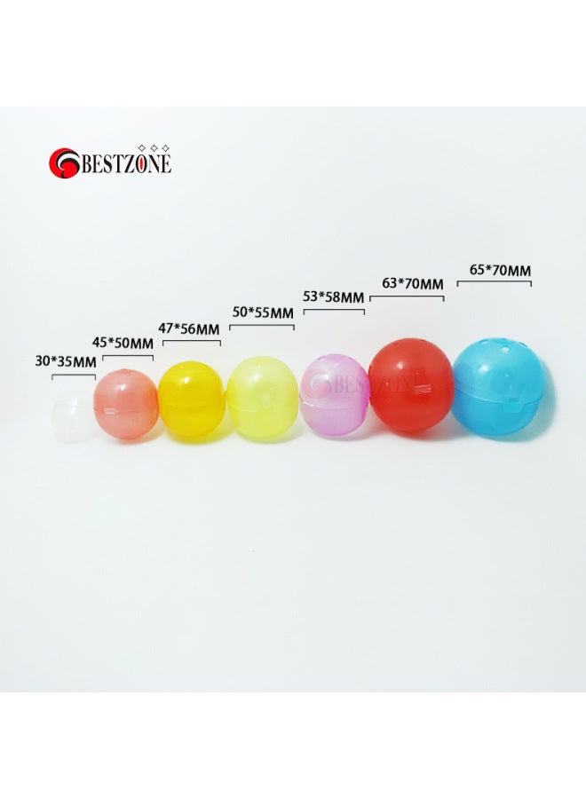 Gashapon Machine 5cm Gashapon 45x 45/50mm/55/65/70 Plastic Ball Bandai Conjoined Gashapon Toy Ball-Color:63*70 Conjoined Egg Shell Color Mixing