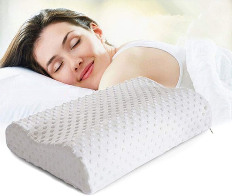 SELEMI Memory Foam Pillow Standard Size Neck & Back Support for Sleeping with Removable Zipper Cover Pillow,Cervical Pain,Orthopedic Neck Pillow (Pack of 1, Multicolor) - Image 1