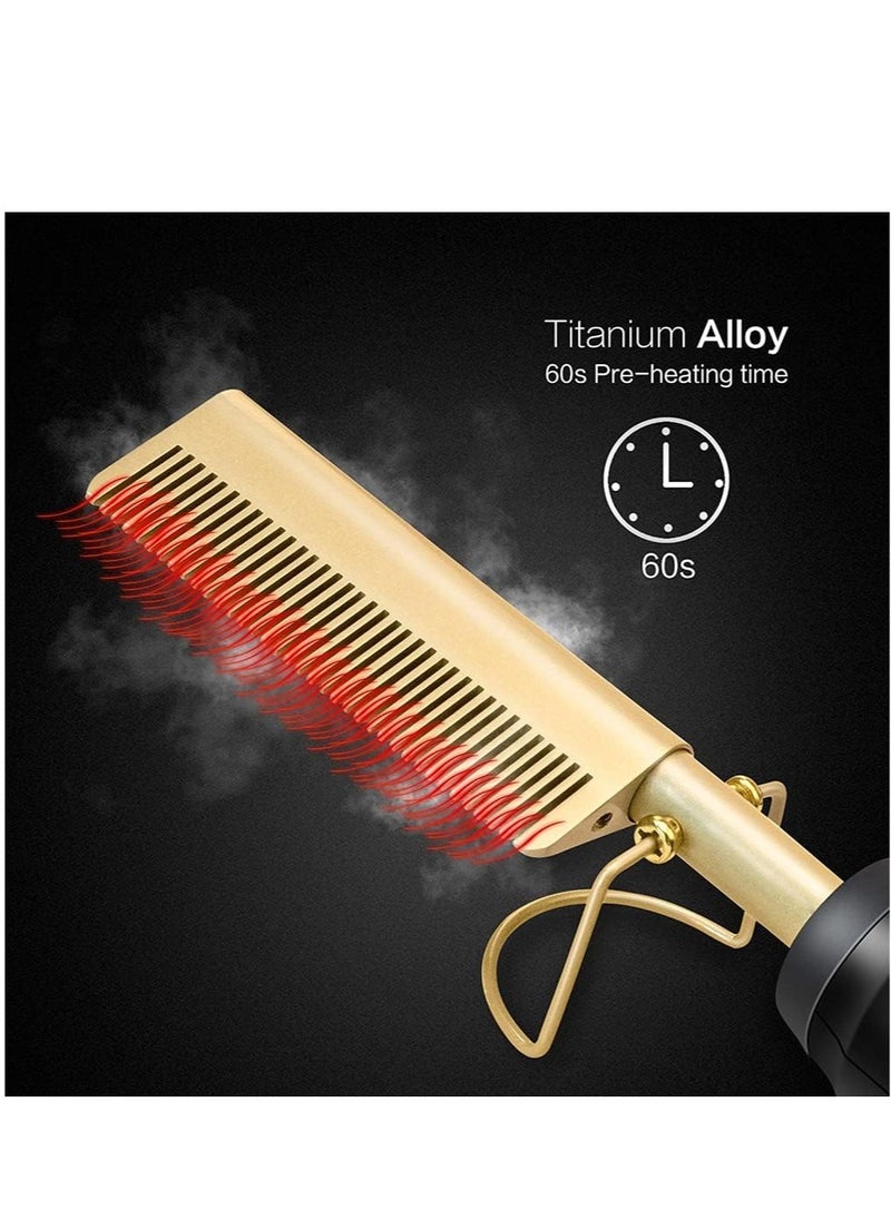 ELTRAZONE Heating Comb Straightener Electric Hot Comb Flat Iron Hair Straightening Brush Smoothing Iron Comb Hair Straightener Brush  - Image 2