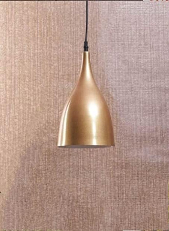 kinis Decorative Hanging Lamp/Pendant Lamp/Ceiling Light to Décor Home/Living Room/Bedroom/Office/Dining/Cafe/Restaurants, Plain 6 Inch, Gold (Pack of 1, with Bulb) - Image 1
