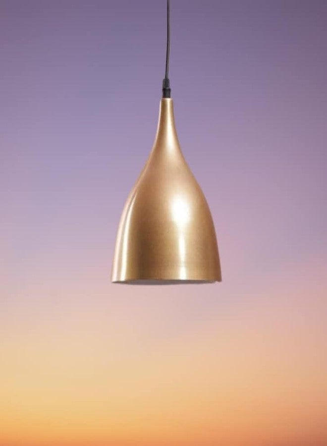 kinis Decorative Hanging Lamp/Pendant Lamp/Ceiling Light to Décor Home/Living Room/Bedroom/Office/Dining/Cafe/Restaurants, Plain 6 Inch, Gold (Pack of 1, with Bulb) - Image 2