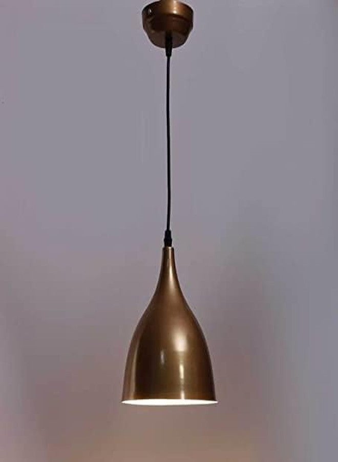 kinis Decorative Hanging Lamp/Pendant Lamp/Ceiling Light to Décor Home/Living Room/Bedroom/Office/Dining/Cafe/Restaurants, Plain 6 Inch, Gold (Pack of 1, with Bulb) - Image 3