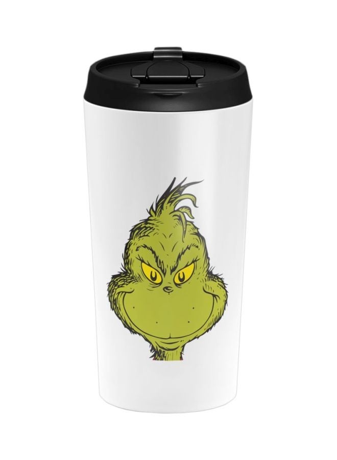 LIT كوب سفر من الفولاذ المقاوم للصدأ مطبوع عليه وجه غرينش مع غطاء - Image 1