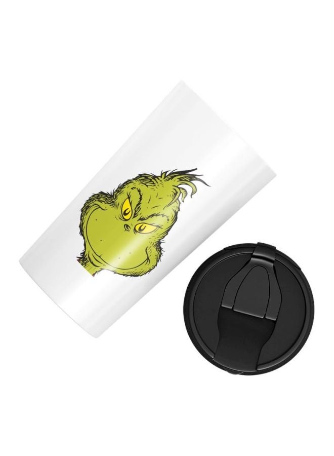 LIT كوب سفر من الفولاذ المقاوم للصدأ مطبوع عليه وجه غرينش مع غطاء - Image 3