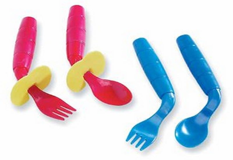 Easieeaters Curved Utensils - Left-Handed W/Shield