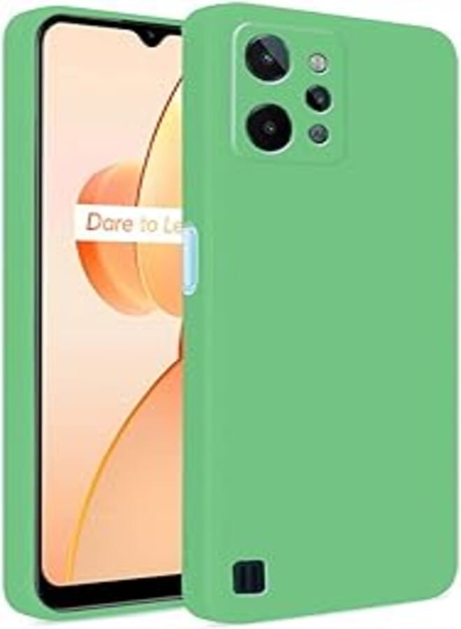 Silicone Soft TPU Back Cover For Oppo Realme C31 Case, Shockproof Bumper Full-Body Protective Case Cover (Matcha.green)
