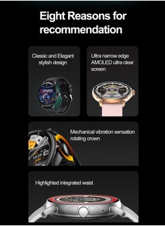 LetsTeck Smart Watch 1.43'' AMOLED for Men Women with Bluetooth Call Answer, Fitness and Sleep Modes, Multi App Message Reminder, Multi Language Support, 300 mAh  - Image 2