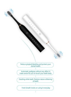 Arabest Sonic Electric Toothbrush for Adults - High Power Rechargeable Toothbrushes, 6 Modes, 4 Hours Fast Charge for 60 Days Black  - Image 2