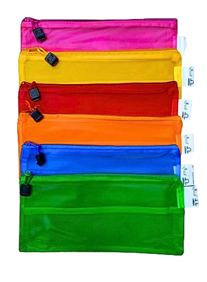 Libra A6 Zipper File Bags, Zippered Waterproof  Pouch Plastic Zip Document Filing Folder MULTICOLORS  - Image 1