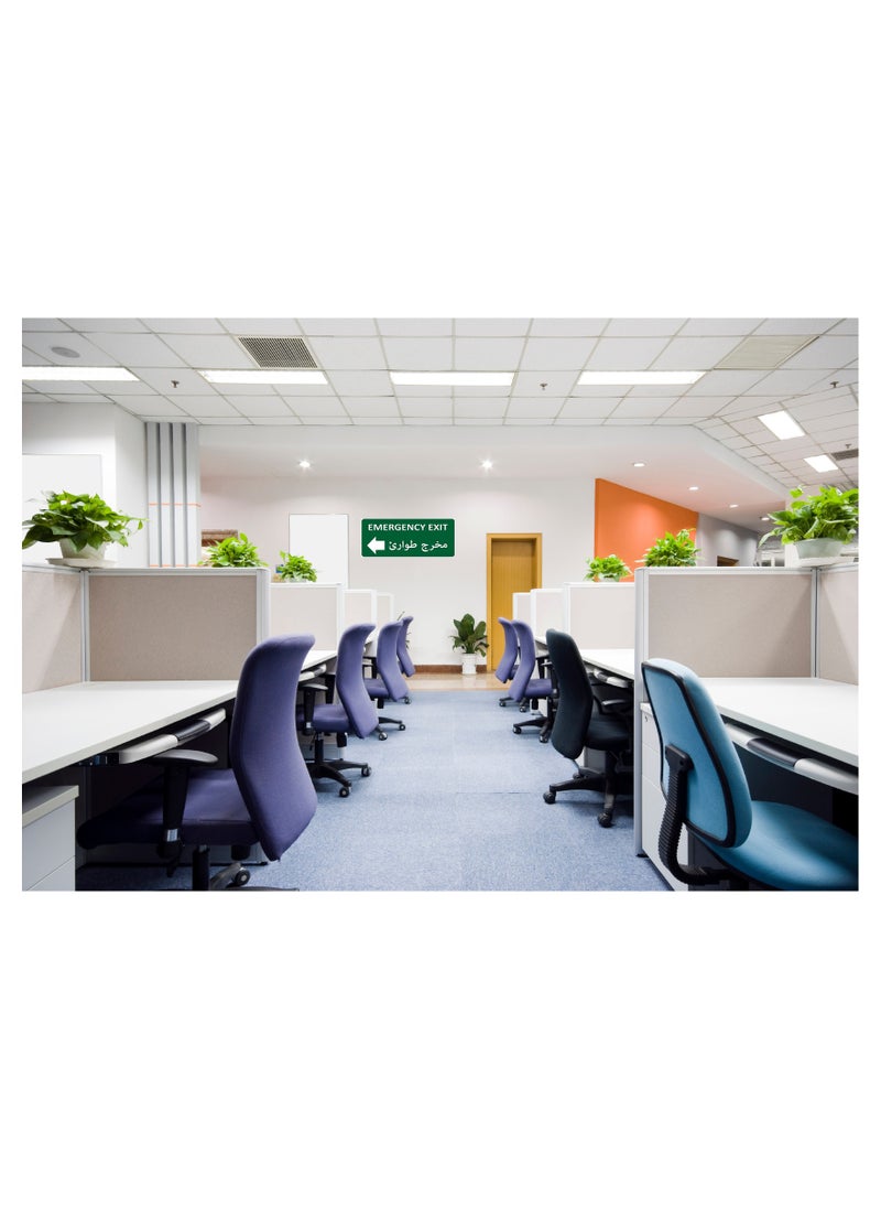 Generic - Emergency exit signboard, LEFT  Arabic sticker sign, exit door sticker sign, exit sign with a LEFT arrow sticker. Green adhesive sticker for emergency exits for companies and institutions, manufacture - Image 1