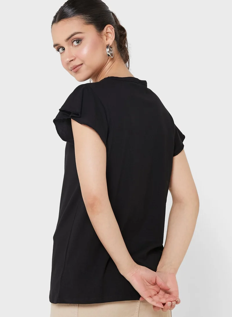 Ginger Basics Flutter Sleeve T-Shirt