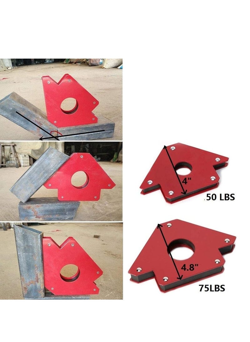 Rubik Medium Magnetic Welding Holder Arrow Clamp, Welder Magnets Positioner Tool Set, 3 Angles 45° 90° 135° (Holds 50 LBS)  - Image 2