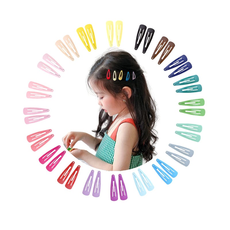 M'AYCREATE MAYCREATE 40 Pcs Hair Clips for Girls Kids Metal Snap Barrettes, Assorted Candy Color 2 Inch No Slip Hair Accessories - Image 1