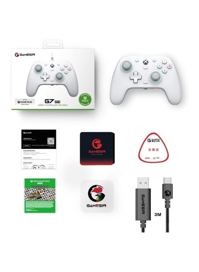 جهاز تحكم GameSir G7 SE سلكي لجهاز Xbox Series X وXbox Series S وXbox One وWindows 10/11، جهاز ألعاب يدوي بتوصيل وتشغيل مع عصي تحكم بتقنية Hall وزناد Hall، مدخل صوت 3.5 مم