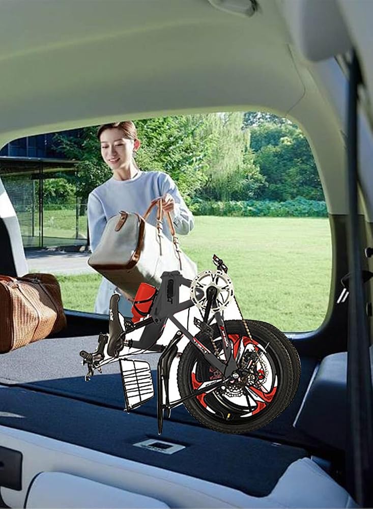 SHARPDO 18-20-22 Inch Mountain Bike, Folding Bike 7 Speed Bicycle with Carbon Steel Frame and Dual Brake, Basket and Passagener Rear Seat, for 6-14 Years Boys and Girls - Image 2