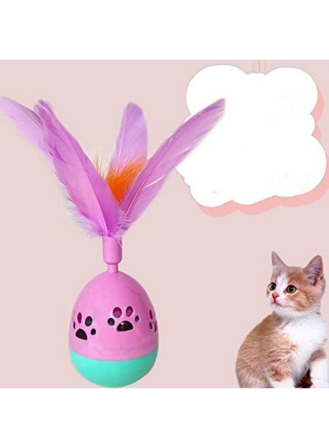 بتس إمباير ألعاب القطط التفاعلية - لعبة الريش للقطط الأليفة الصغيرة - ألعاب ذكية للقطط الكبيرة مع جرس، لعبة دوارة للقطط، لعبة مطاردة للقطط من الريش، لعبة قطط أوتوماتيكية (قد يختلف اللون) - Image 1