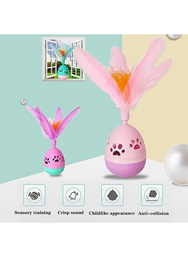 بتس إمباير ألعاب القطط التفاعلية - لعبة الريش للقطط الأليفة الصغيرة - ألعاب ذكية للقطط الكبيرة مع جرس، لعبة دوارة للقطط، لعبة مطاردة للقطط من الريش، لعبة قطط أوتوماتيكية (قد يختلف اللون) - Image 2