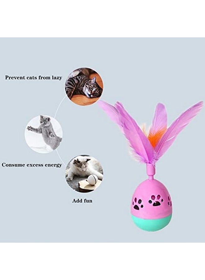 بتس إمباير ألعاب القطط التفاعلية - لعبة الريش للقطط الأليفة الصغيرة - ألعاب ذكية للقطط الكبيرة مع جرس، لعبة دوارة للقطط، لعبة مطاردة للقطط من الريش، لعبة قطط أوتوماتيكية (قد يختلف اللون) - Image 3