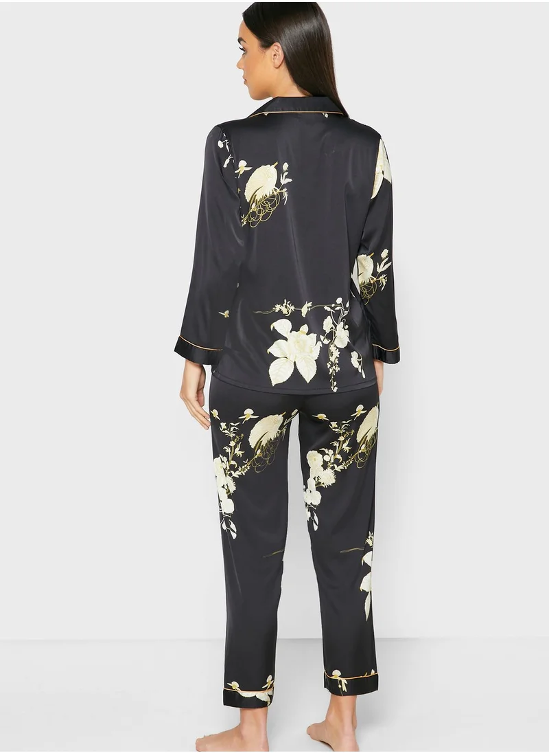 ELLA Printed Shirt Pyjama Set