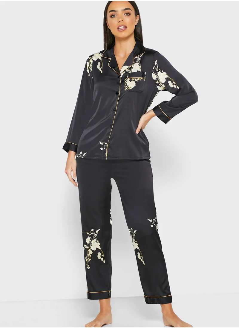 ELLA Printed Shirt Pyjama Set