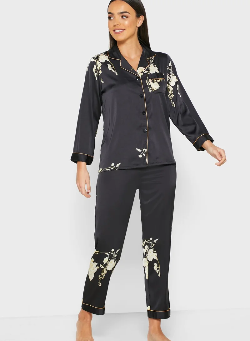 ELLA Printed Shirt Pyjama Set