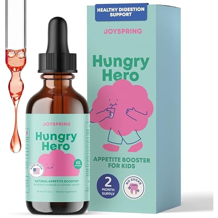 JoySpring Appetite Booster for Kids Ages 3+ | Natural Weight Gain with L-Lysine & B Vitamins | Toddler Appetite Booster | Supports Healthy Growth & Development | 2oz Liquid - Image 1