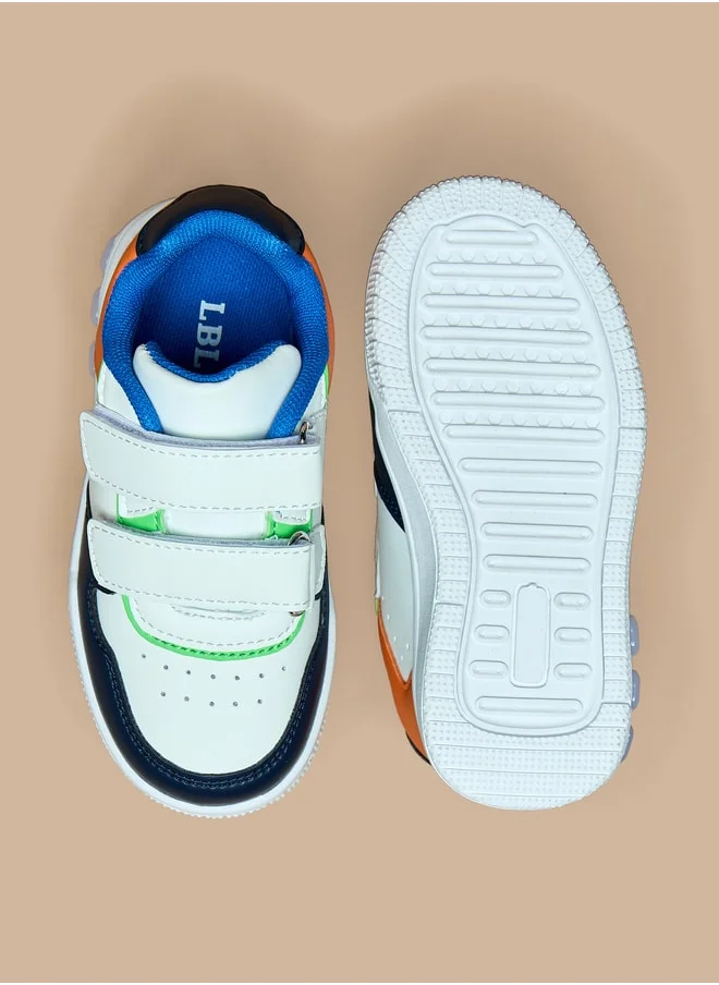 LBL by Shoexpress Boys Panelled Sneakers with Hook and Loop Closure