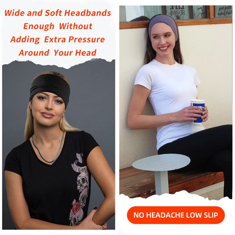 RITOPER Workout Wide Headbands, Super Soft Yoga Running Exercise Bands, Elastic Sweat Hair Wraps for Women - Image 5