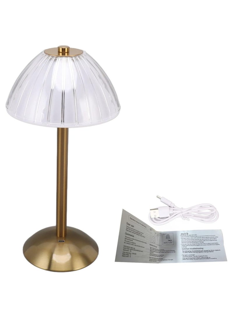 REBENUO Cordless Bedside Lamps Industrial Brass Table Lamp for Home Touch Control Lamp 700mAh Battery Operated Dimmable Vintage Nightstand Desk Lamp Rechargeable Bedroom Light - Image 1